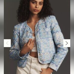 Anthropologie-Dolan-Bow Front Quilted Jacket-XXS